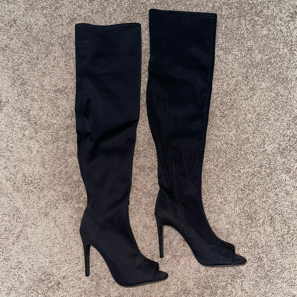 Over the Knee Peep Toe Boots